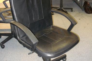 used manager style swivel chair black faux leather newbury berkshire