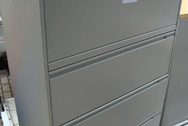 lateral filing cabinet 4 drawer grey metal 