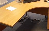 used 1.6m corner ergo desk cantilever oak reading newbury berkshire 