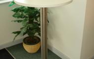 white 600mm diameter modern podium table berks 
