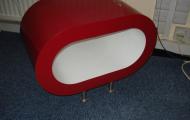 red and white oval coffee table designer office newbury reading berkshire