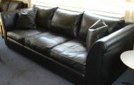 3 seater sofa black leather high grade leather berks surrey hants 