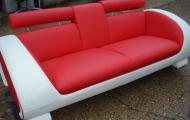 used modern red and white sofa with drinks holder armrest newbury reading berkshire