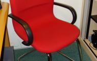 used cantilever sleigh base meeting visitor chair red fabric newbury basingstoke 