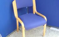 Natural  Beech Meeting Chair without Arms in Dark Blue