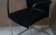 boss design sleigh base meeting chair with arms black