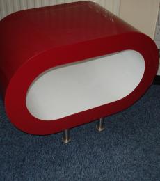 red and white oval coffee table designer office newbury reading berkshire