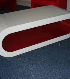 white and red oval coffee table designer contemporary newbury reading berkshire