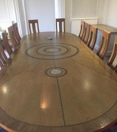 boardroom table veneer inlaid newbury berks