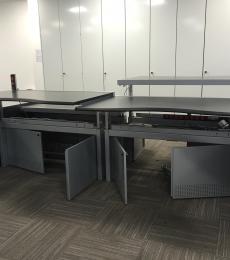 used das height adjustable dealer desk newbury 