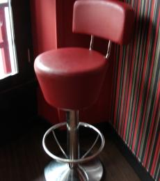 used podium bar stool nightclub liquidation newbury red leather