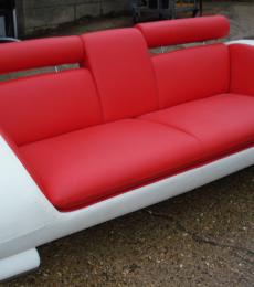 used modern red and white sofa with drinks holder armrest newbury reading berkshire