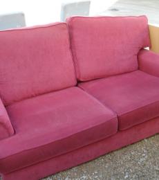 red 2 seater sofa hotel reception newbury reading basingstoke oxford 