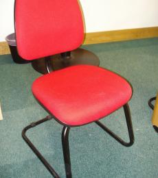 used cantilever meeting chair without arms red fabric newbury berkshire