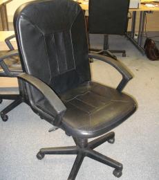 used manager style swivel chair black faux leather newbury berkshire