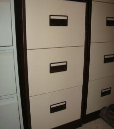 3 drawer brown and cream filing cabinet used newbury berkshire 