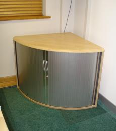 used desk height corner tambour storage maple newbury berkshire 