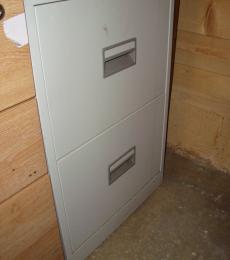 2 drawer foolscap grey metal filing cabinet 