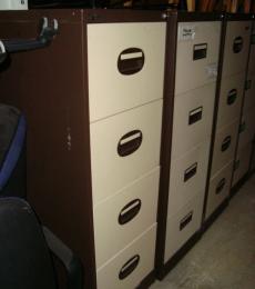 brown and cream 4 drawer filing cabinet silverline 