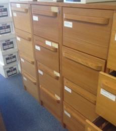 oak veneer 4 drawer filing cabinet used basingstoke newbury