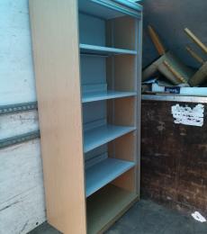 used vertical tambour cupboard with shelves light oak basingstoke hants 